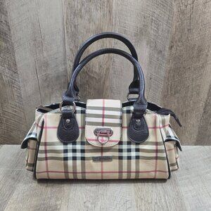 Burberry Plaid Shoulder Tote Bag